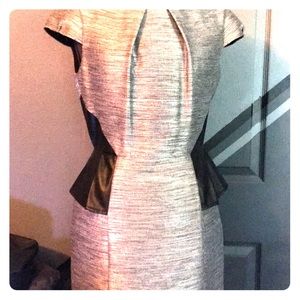 Antonio Melanie metallic gray dress with peplum s6